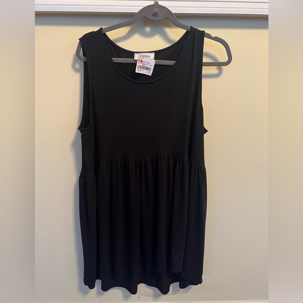Zenana new black sleeveless top size 1X